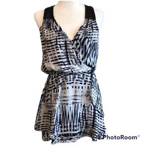 Parker wrap silk/leather dress size M